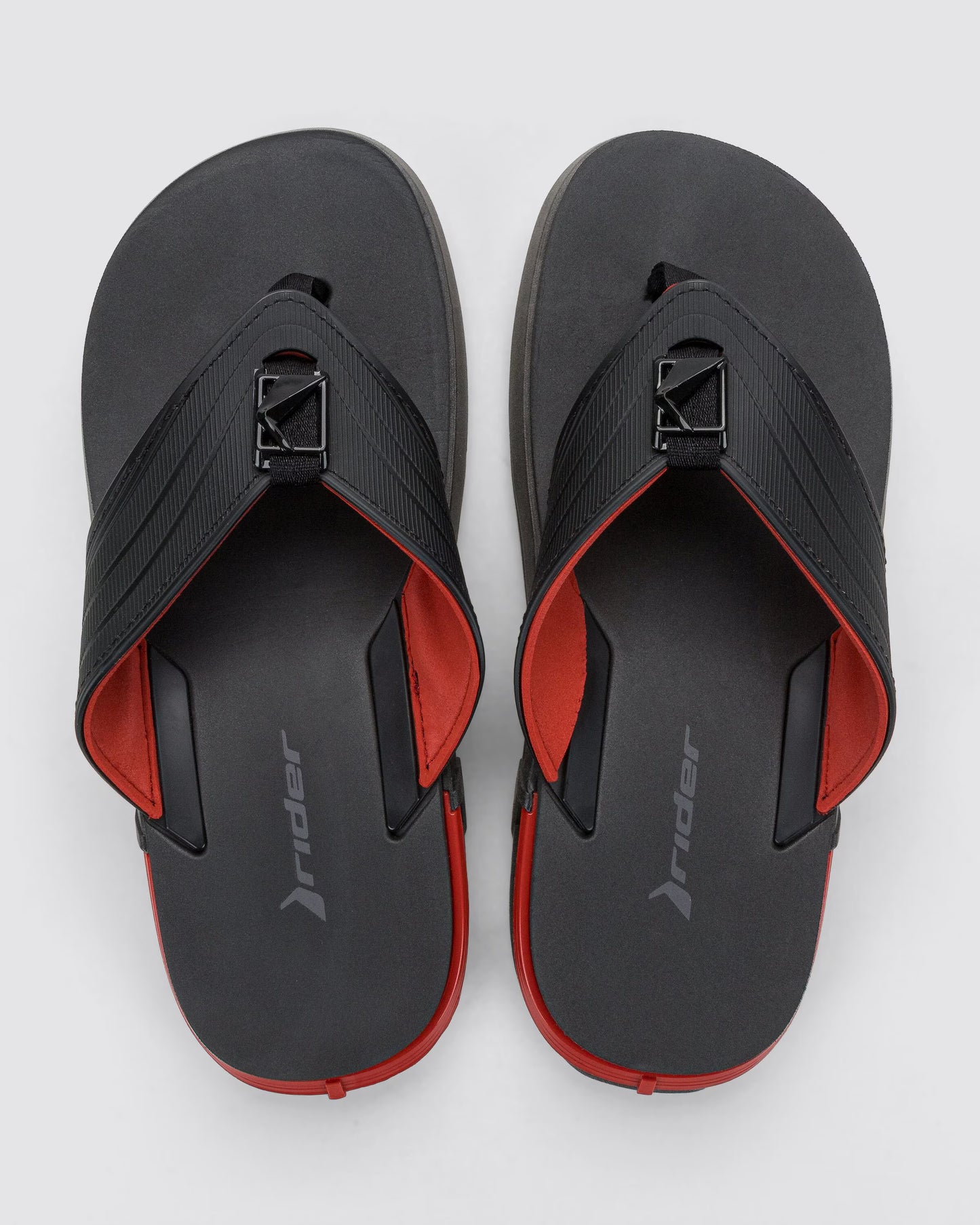 Chinelo de Dedo R Bold Rider Preto e Vermelho